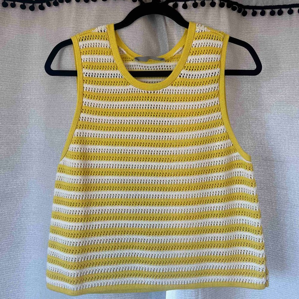 Everlane Crochet Knit Cami in Lemon